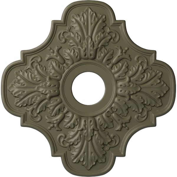 Ekena Millwork Peralta Ceiling Medallion (Fits Canopies up to 4 5/8"), 17 3/4"OD x 3 1/8"ID x 1"P, Spartan Stone CM17PESSF - main